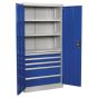 Industrial Cabinet 5 Drawer 3 Shelf 1800mm Sealey Part No. APICCOMBO5