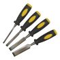 Chisel Set Double Colour Handle Set of 4: 6, 12, 19 & 25mm by BlueSpot - 28004