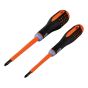 Insulated ERGO Combi Screwdriver Twin Pack PZ1/SL5 & PZ2/SL6 by Bahco - BE-9890S