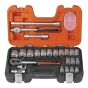 S240 Socket Set of 24 Metric 1/2in Drive - Bahco S240