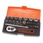 SL25 Socket Set of 25 Metric 1/4in Drive - Bahco SL25