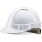 Vented ABS Safety Helmet c/w Wheel Ratchet Adjustable Harness & Band White