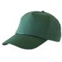 Baseball Cap Pre-Curved Standard Peak Fabric 5 Panel Design Bottle Green