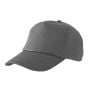 Baseball Cap Pre-Curved Standard Peak Fabric 5 Panel Low Profile Style Grey