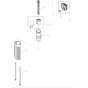 Striking Mechanism, Cylinder Guide Assembly for Wacker BH23-5000610379 (Petrol) Rev.102 Breakers