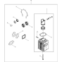 Repair Kit WM 80 CatCylinder with Piston Assembly for Wacker BH65 5100004034 (Petrol 28x152) Rev.103 Breakers