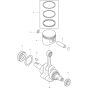 Crankshaft and Piston Assembly for Makita BHX2501 Leaf Blower