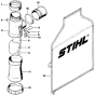 Vacuum Attachment Assembly for Stihl BR320 Blower