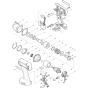 Main Assembly for Makita BTW151 Impact Wrench