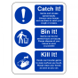 "Catch It, Bin It, Kill It" Rigid 3mm Foam Sign - 400x300mm