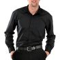 Mens Shirt Poly/Cotton Left Breast Pocket Back Yoke & Side Pleats Black MED