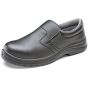 Micro-Fibre Slip On Shoe S2 Slip Resistant with Steel Toe Cap Black Size 06