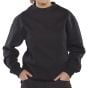 Sweatshirt Polyester Cotton Fleece Inner Ribbed Cuff/Waistband Black SML