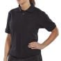 Click Polo Shirt Poly/Cotton Side Vent 3 Button Cuffed Sleeve Black XXL