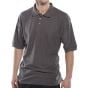 Click Polo Shirt Poly/Cotton Side Vent 3 Button Cuffed Sleeve Grey SML