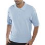 Click Polo Shirt Poly/Cotton Side Vent 3 Button Cuffed Sleeve Sky Blue MED