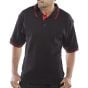 Click Polo Shirt Poly/Cotton Fabric Lined Neck Seam Two Tone Black/Red XL