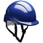 Linesman ABS Safety Helmet Reduced Peak  Quick Release 4 point Harness Blue