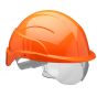 Vision Plus Safety Helmet Integrated Visor for Prescription eye-wear Orange