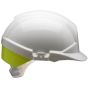 Reflex HDPE Safety Helmet White c/w Yellow Rear Flash 6 Point Nylon Cradle