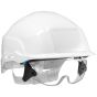 Spectrum ABS Safety Helmet c/w Integrated Retractable Over Spectacles White
