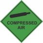 Compressed Air Hazard Warning Diamond Label 100mm x 100mm