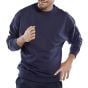 Premium Sweatshirt Cotton/Poly Drop Shoulder Rib Cuff/Waist Navy Blue M