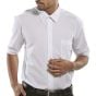 Classic Shirt Poly/Cotton Short Sleeve Stiff Collar & Pocket White 15.5