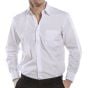 Classic Shirt Long Sleeve Poly/Cotton Stiff Collar Button Cuffs White 20