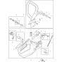 Handle and Throttle Assembly for Makita DCS4300I-38 Chainsaws