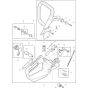 Handle and Throttle Assembly for Makita DCS4300I-45 Chainsaws