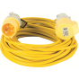 14M Extension Lead - 16A 1.5mm Cable - VDE approved Yellow indicating 110V