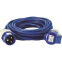 14M Extension Lead - 32A 2.5mm VDE approved Cable - Blue indicating 240V