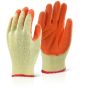 Economy Grip Glove Rubber Coated Palm Knitted Back Multi Purpose Orange XL