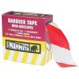 Barrier Tape Red / White 72mm x 500m by Everbuild - 2BARRD500