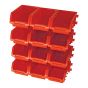 12 Plastic Storage Bins with Wall Mounting Rails by Faithfull