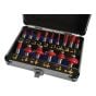 Router Bit Set of 15 TCT 1/2in Shank by Faithfull