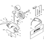 Deflector, Tools, Extras Assembly for Stihl FC 44 Lawn Edger