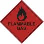 Flammable Gas Hazard Warning Diamond Label