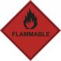 Flammable Hazard Warning Diamond Label