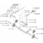 Front Axle, Rear Pivot Assembly for Husqvarna FS4800 Floor Saw