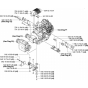 Engine-Gearbox Mounting & Muffler, 1 & 3-Speed Assembly for Husqvarna FS4800 Floor Saw