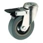 Grey Rubber Swivel Braked Castor Wheels