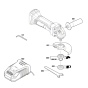 Cordless Angle Grinder Assembly-1 for Bosch GWS 18-125 V-LI