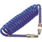 PCL Polyurethane Coiled Hose Assy, Blue, 7.5m Of 6.5mm I/D Hose, Male Thread R  1/4" Swivel Ends - HA5214