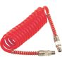 PCL Polyurethane Coiled Hose Assy, Red, 7.5m Of 6.5mm I/D Hose, Male Thread R 1/4" Swivel Ends - HA5213