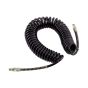 PCL Polyurethane Coiled Hose Assy, Black, 7.5m Of 6.5mm I/D Hose, Male Thread R  1/4" Swivel Ends - HA5215