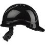 Elite Vented Helmet HC335 Head Gear Size Adjustable Push Turn Ratchet Black
