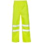 High-Visibility Waterproof Overtrousers - Yellow, Size: Small