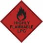 Highly Flammable LPG Hazard Warning Diamond Label